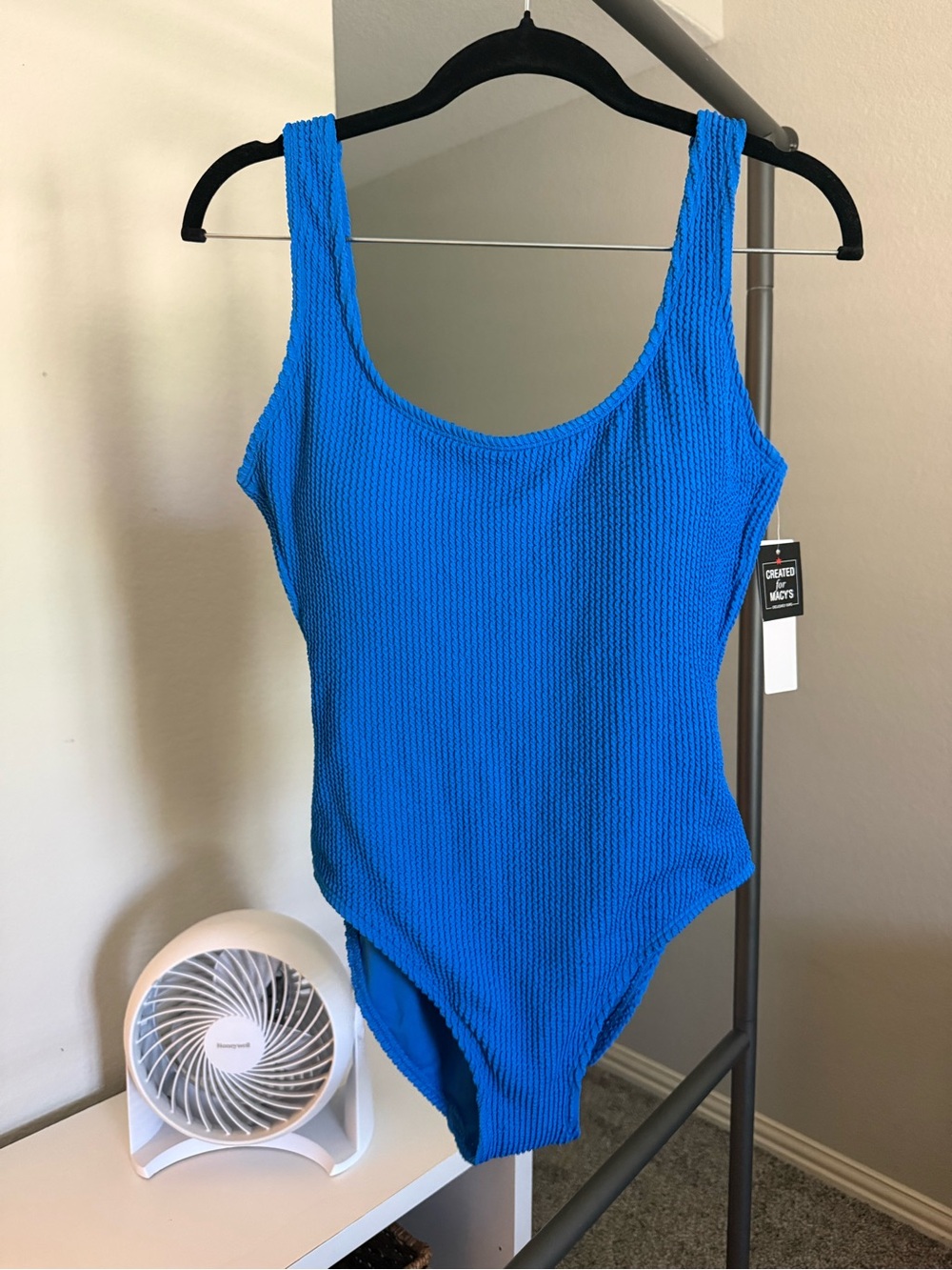 Salt + Cove Cobalt Blue Textured Scoop One-Piece